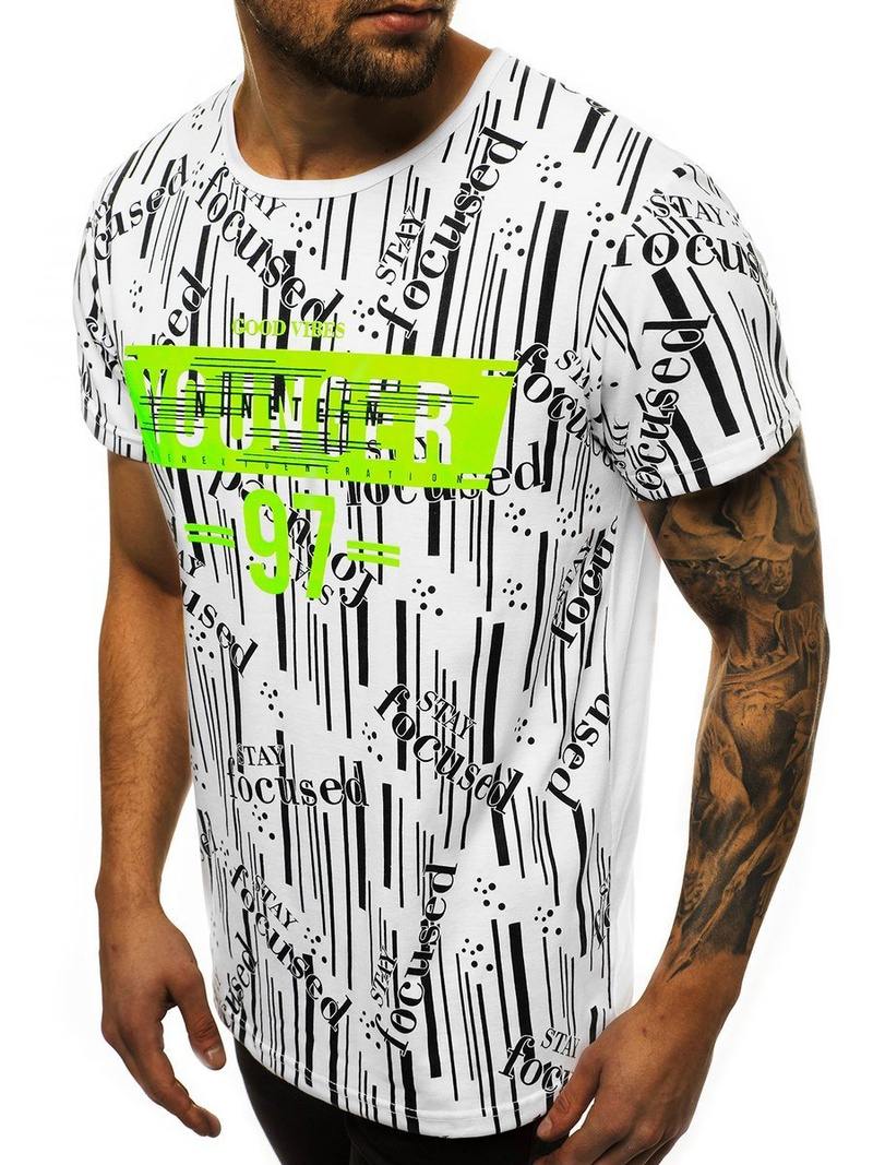 Мъжка тениска бял OZONEE JS/KS1993