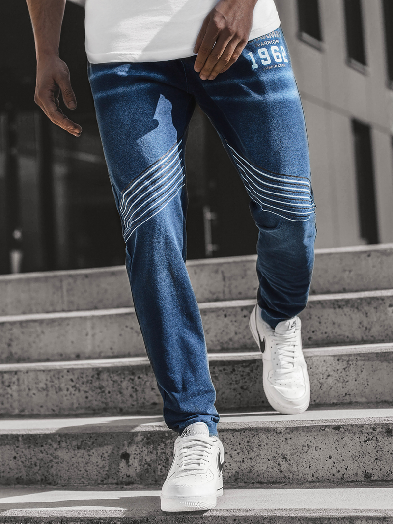 Мъжки панталони JOGGER синьо OZONEE JS/KK1103