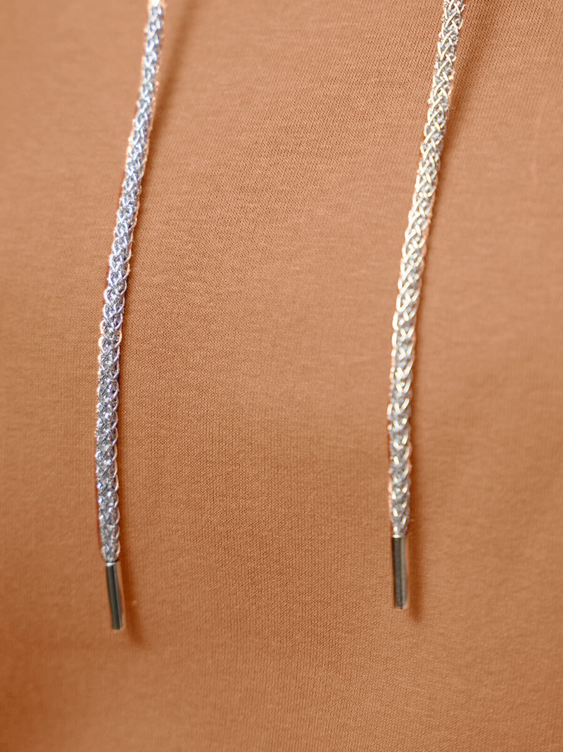 Дамски суитчър с качулка тъмно бежово OZONEE O/12102