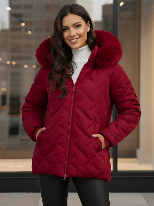 Дамско яке бордо OZONEE JS/16M9296/06Z