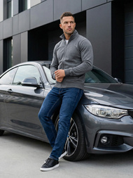 Мъжки суитшърт тъмносив OZONEE JS/2002Z