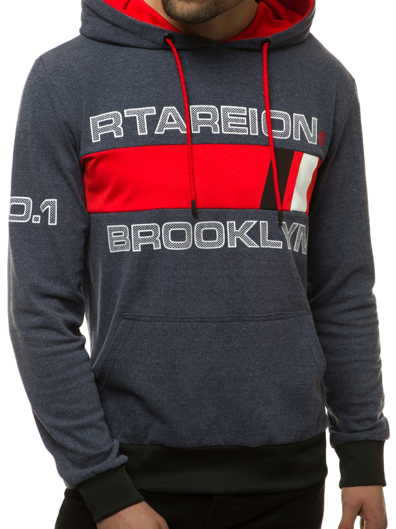 Мъжки суитшърт тъмнсиня OZONEE JS/DD20131