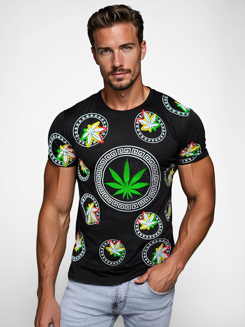 Мъжка тениска черна OZONEE O/T135/3Z