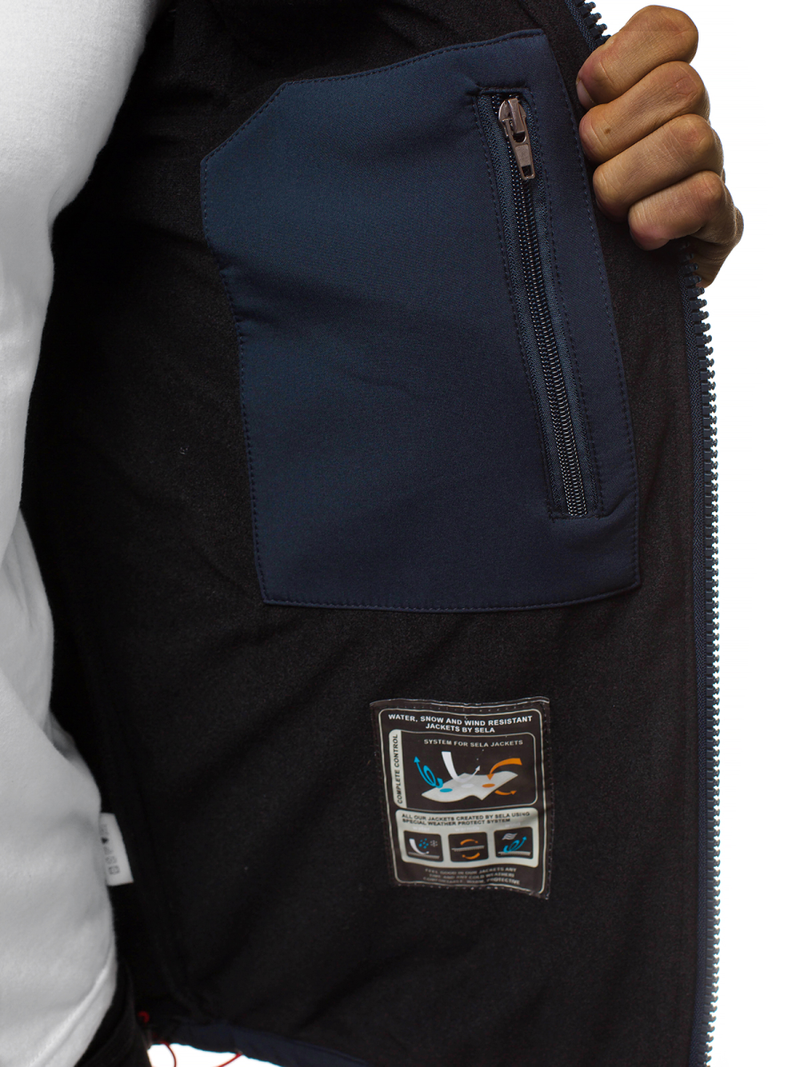 Мъжко яке SOFTSHELL черно-синя OZONEE GE/12259Z