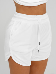 Дамски велурен спортен комплект бял OZONEE JS/35C1717/1