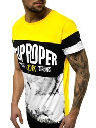 Мъжка тениска жълта OZONEE JS/KS1974