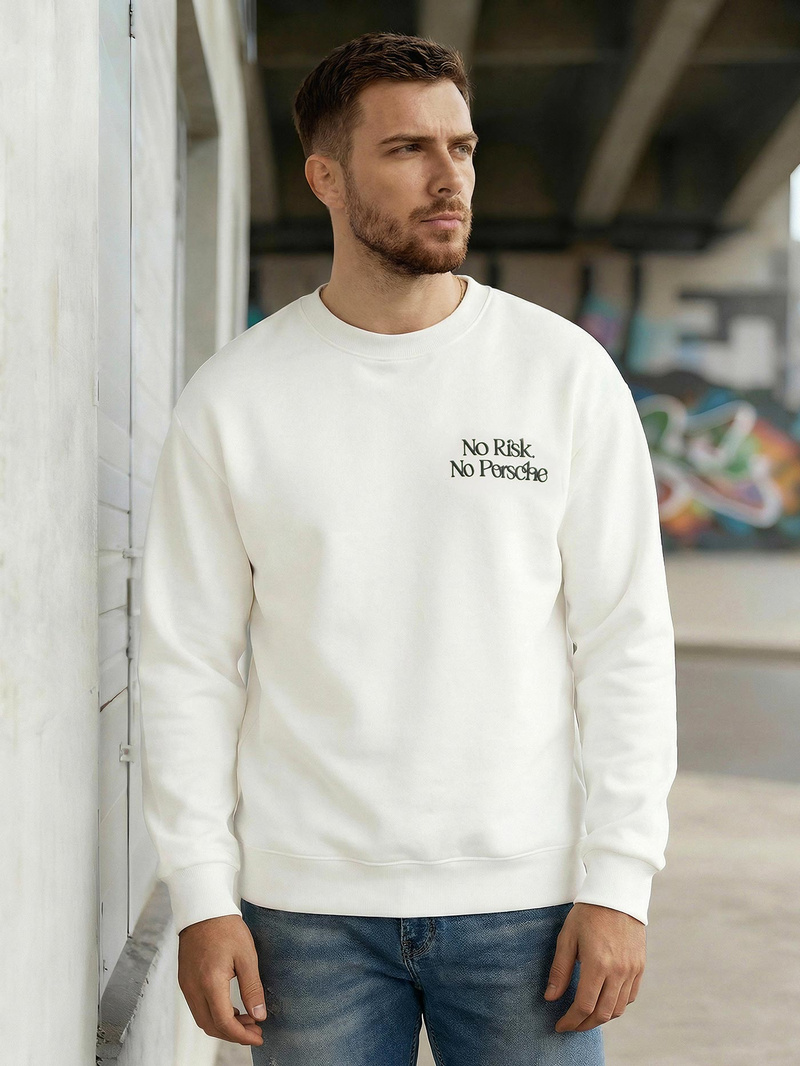 Мъжки суитшърт бяла OZONEE JS/65B3918/1Z