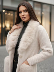 Дамско палто бежов OZONEE JS/53M5200/155Z