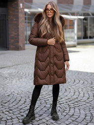 Дамско яке шоколад OZONEE JS/5M3229/158