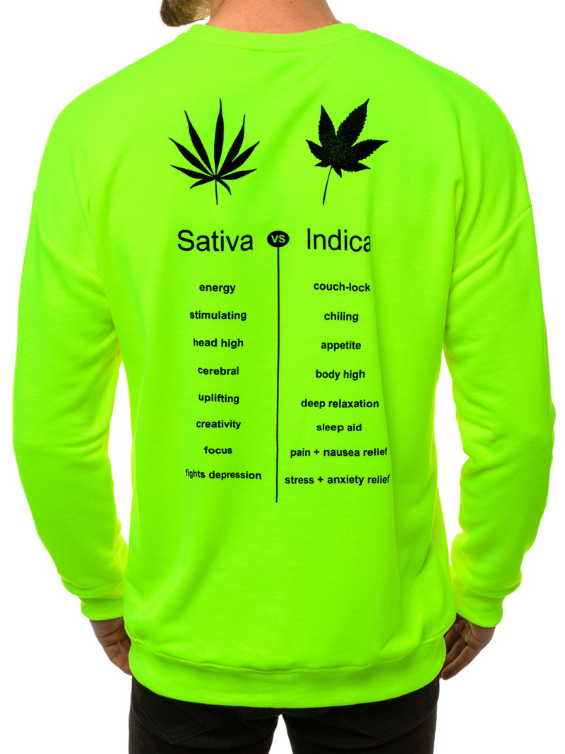 Мъжки суитшърт зелена неонов OZONEE MACH/3149