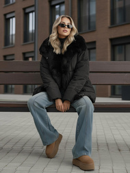 Дамско яке черно OZONEE JS/16M9185/392