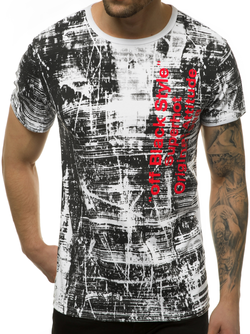 Мъжка тениска бяла OZONEE JS/SS10920