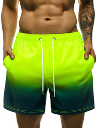 Мъжки плувни шорти жълто-зелено OZONEE ST008-10