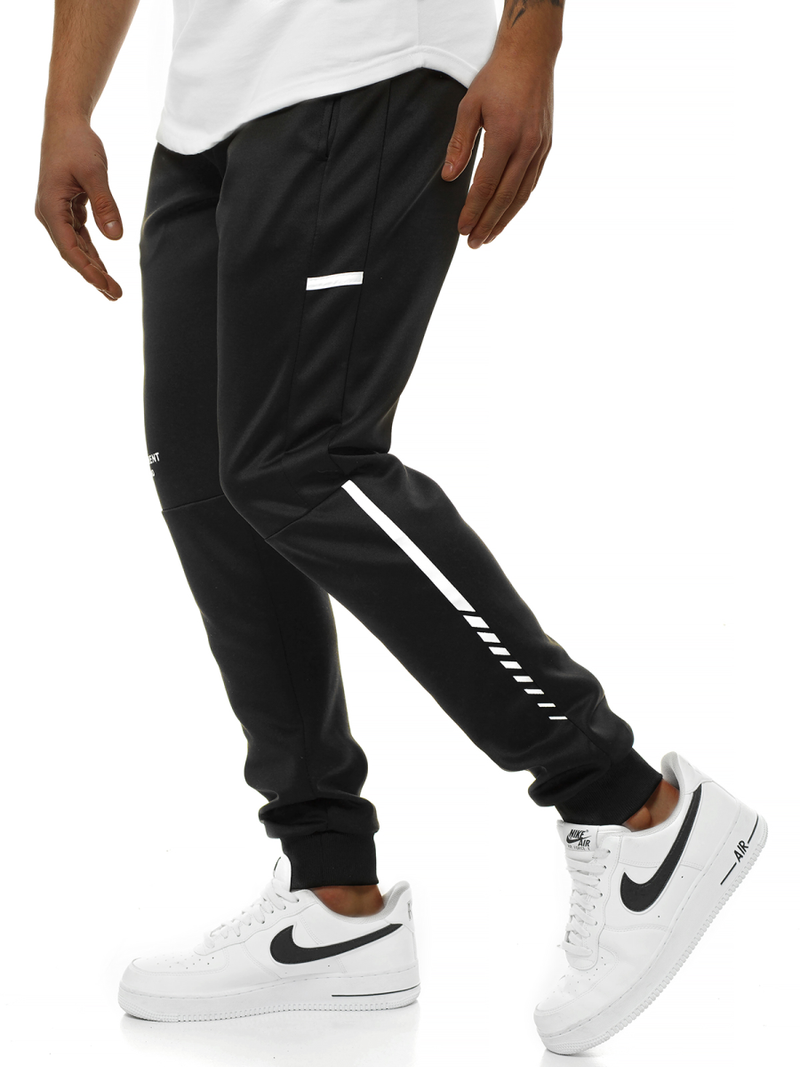 Мъжко долнище на анцуг черно JS/AM88