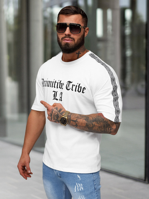 Мъжка тениска бял OZONEE JS/8B1380/1