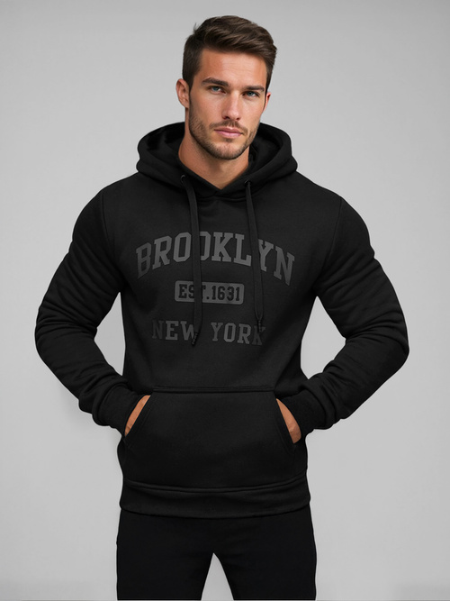 Мъжки суитшърт черно OZONEE JS/8B1350/3Z