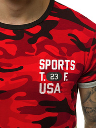 Мъжка тениска червен OZONEE JS/SS10982