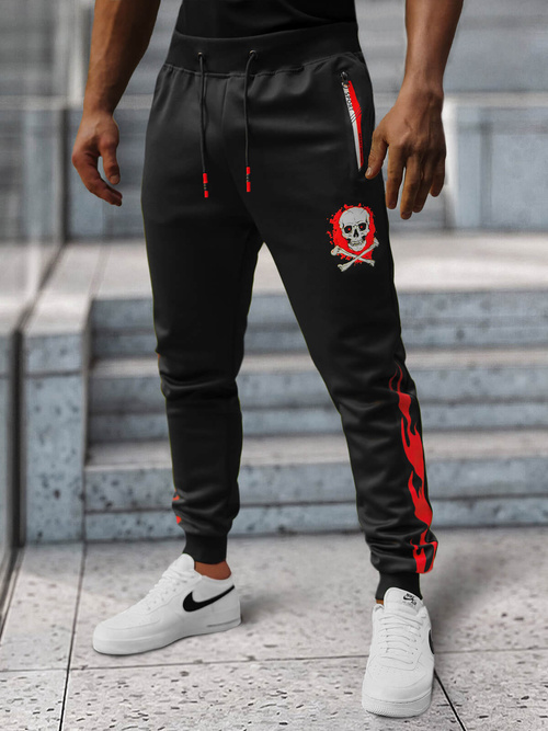 Мъжко долнище на анцуг черни OZONEE JS/K10237Z