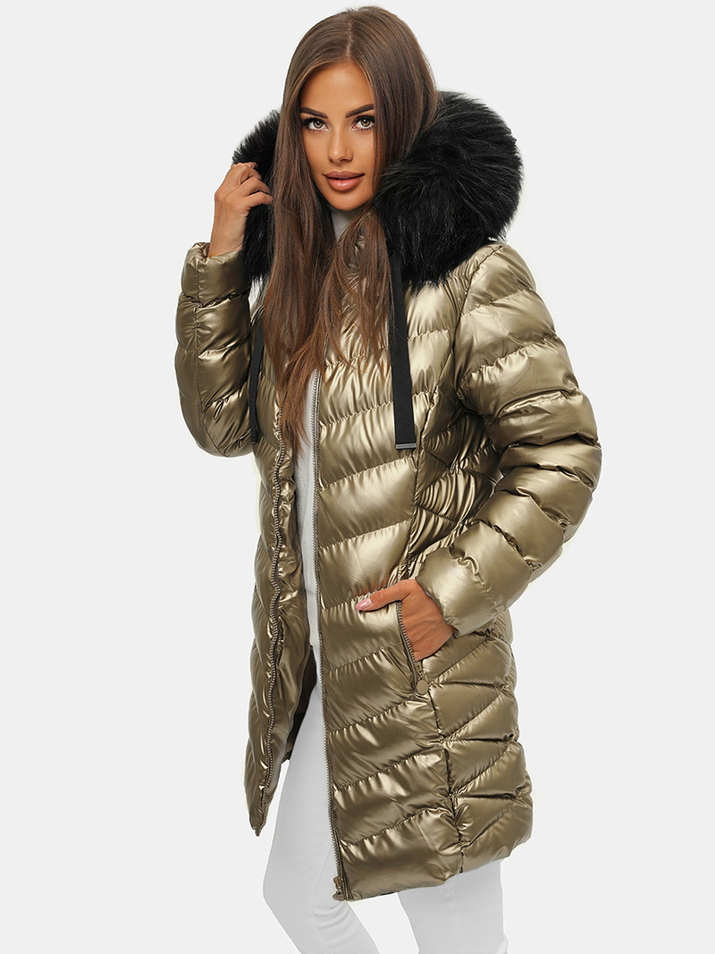 Дамско яке злато OZONEE JS/M778/403