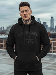 Мъжки суитшърт с качулка черен OZONEE JS/8B1972/3