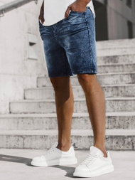 Мъжки къси дънкови панталони синьо OZONEE JS/KK1070/3