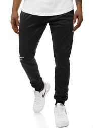 Мъжко долнище на анцуг черно JS/AM88