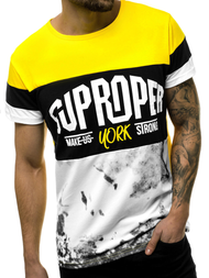 Мъжка тениска жълта OZONEE JS/KS1974