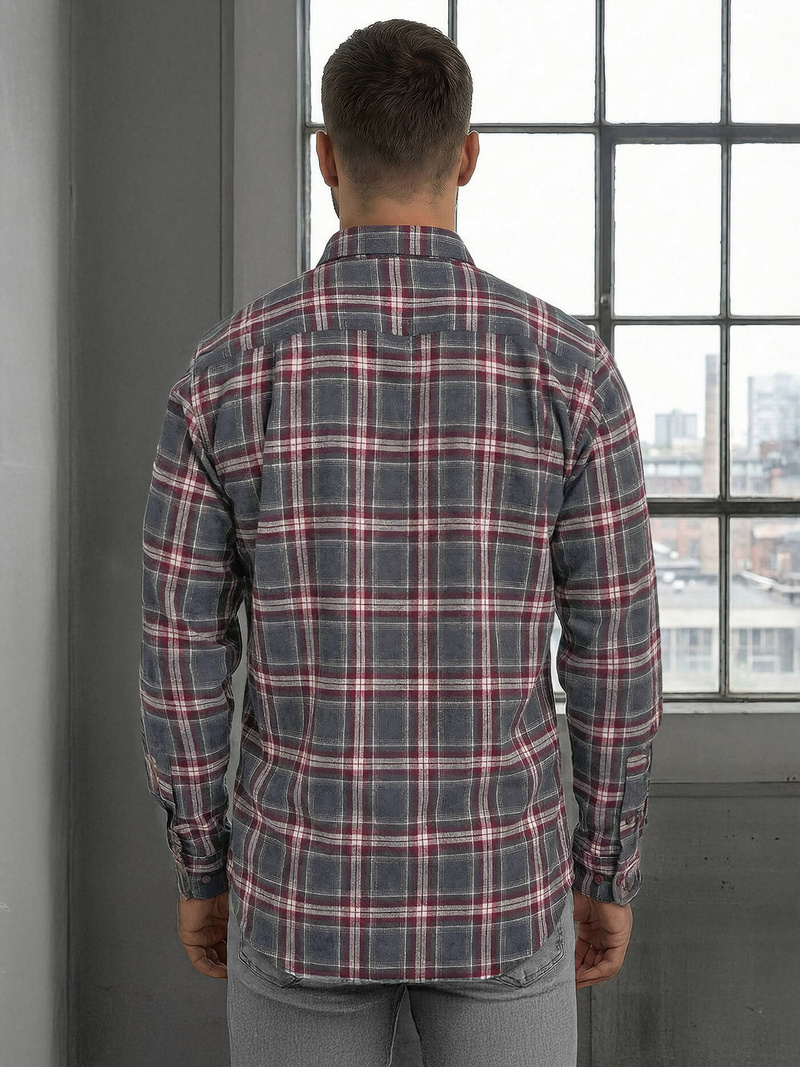 Мъжка риза бордо OZONEE V/V178Z