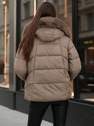 Дамско яке тъмно-бежово OZONEE O/16M9179/84