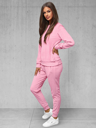 Дамска велурен спортен екип прахово розово OZONEE O/8C1173/38Z