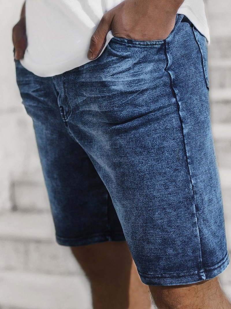 Мъжки къси дънкови панталони синьо OZONEE JS/KK1070/3