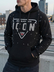 Мъжки суитшърт черно OZONEE JS/8B1737/3Z