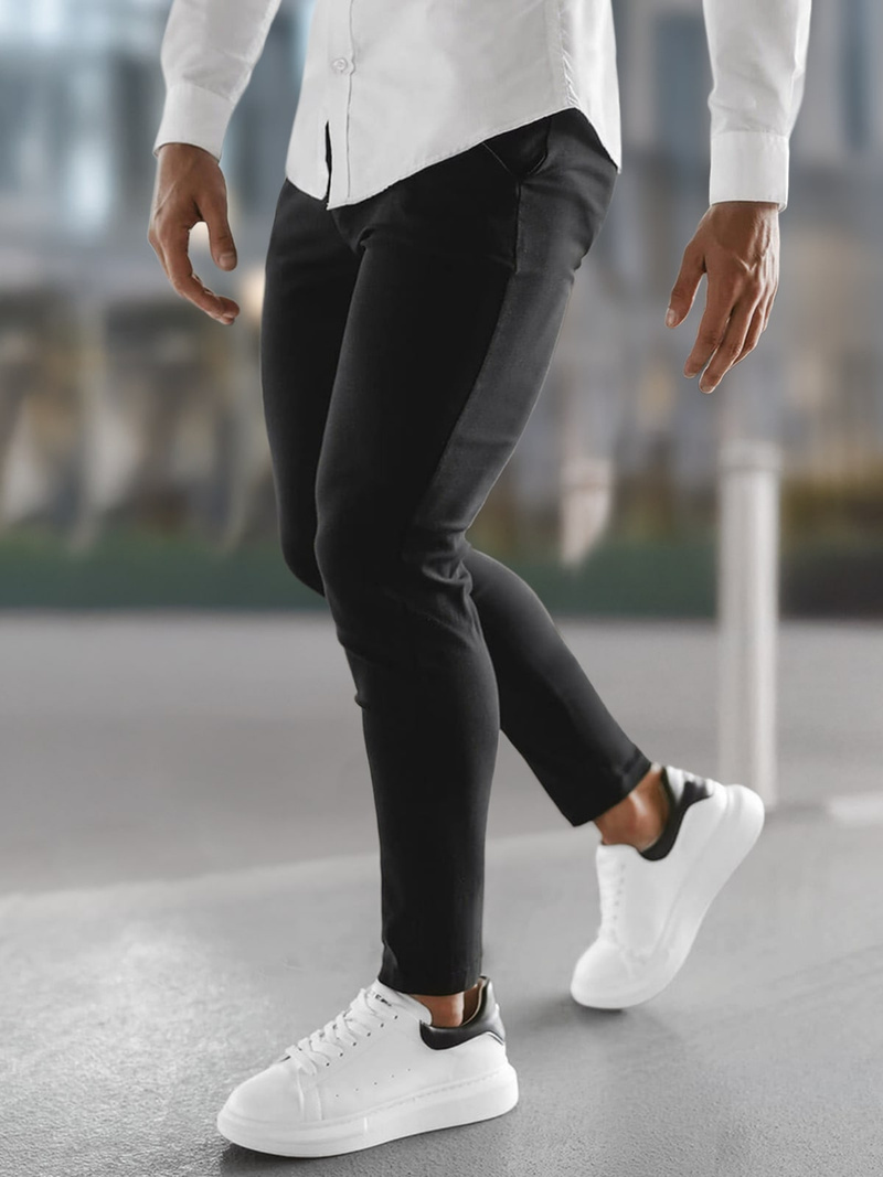 Мъжки панталони чино черни OZONEE O/P4049Z