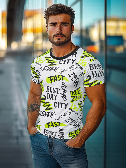 Мъжка тениска бял OZONEE JS/8T1210/1Z