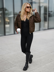 Дамско яке шоколад OZONEE JS/16M9187/158