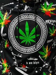 Мъжки суитшърт с качулка черен OZONEE O/B269Z