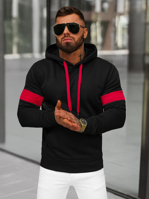 Мъжки суитшърт черно OZONEE JS/8B1321/3