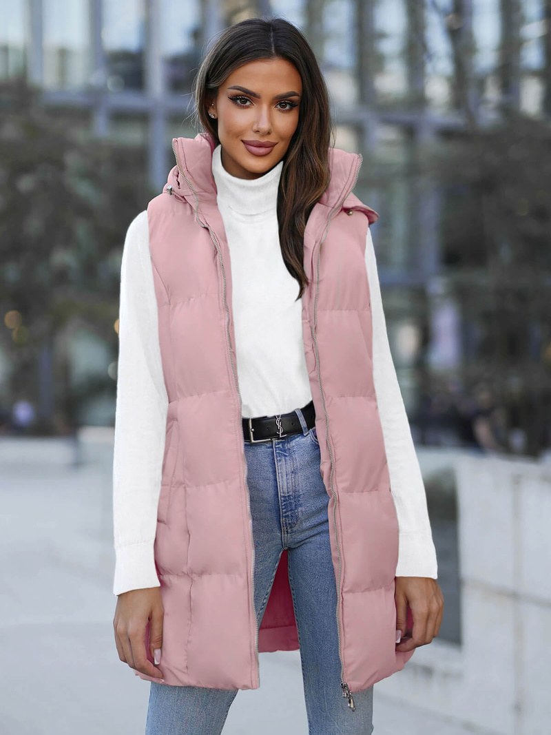 Дамска жилетка прахово розово OZONEE JS/M721/46Z