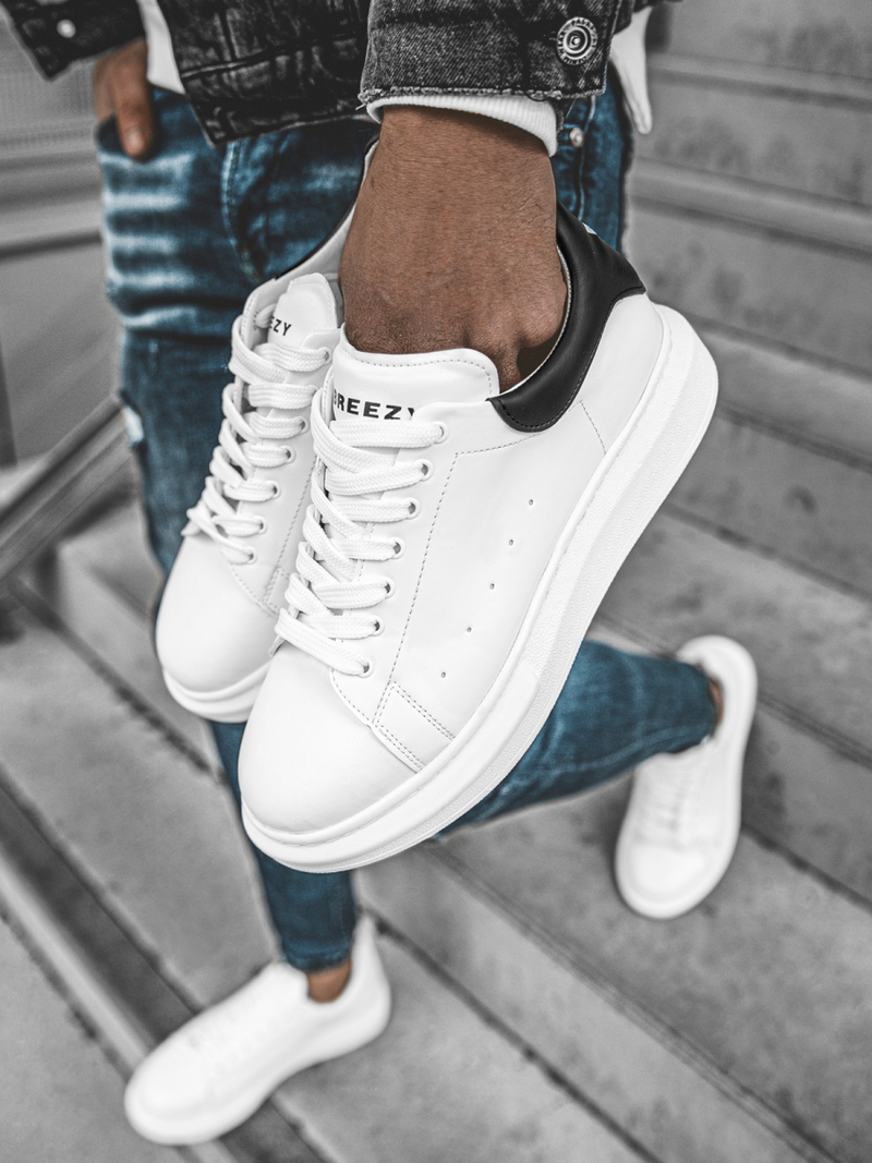 Сникърси бяло-черни OZONEE B/2051