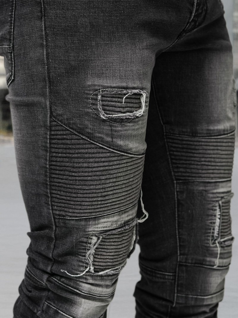 Мъжки дънки черни OZONEE NB/MP0142NZ