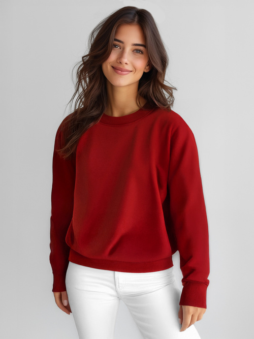 Дамски суичър тъмно тъмночервена OZONEE JS/W01Z