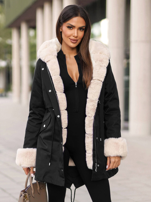 Дамско яке черна OZONEE JS/M763/392Z