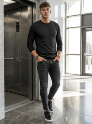 Мъжки дънки черни OZONEE O/JK2918Z