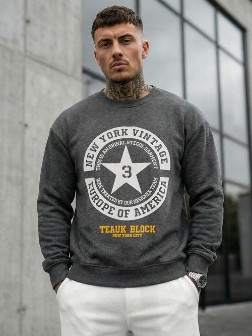 Мъжки суитшърт графитен OZONEE JS/8B1768/5