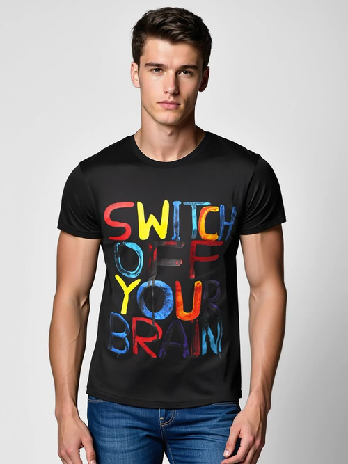 Мъжка тениска черна OZONEE O/T125/3Z