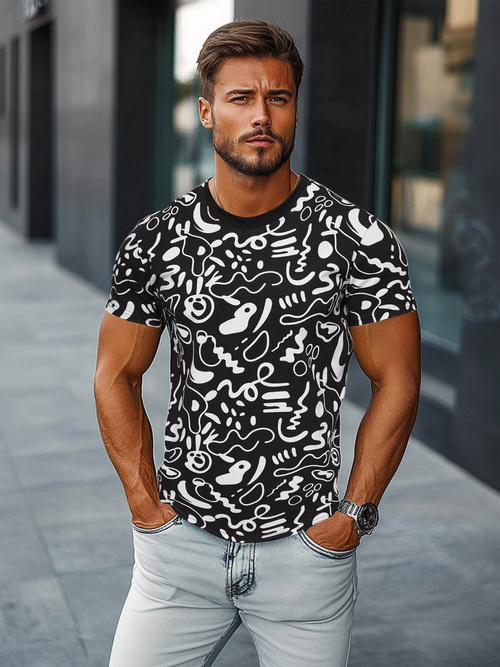 Мъжка тениска черна OZONEE JS/8T1205/3Z