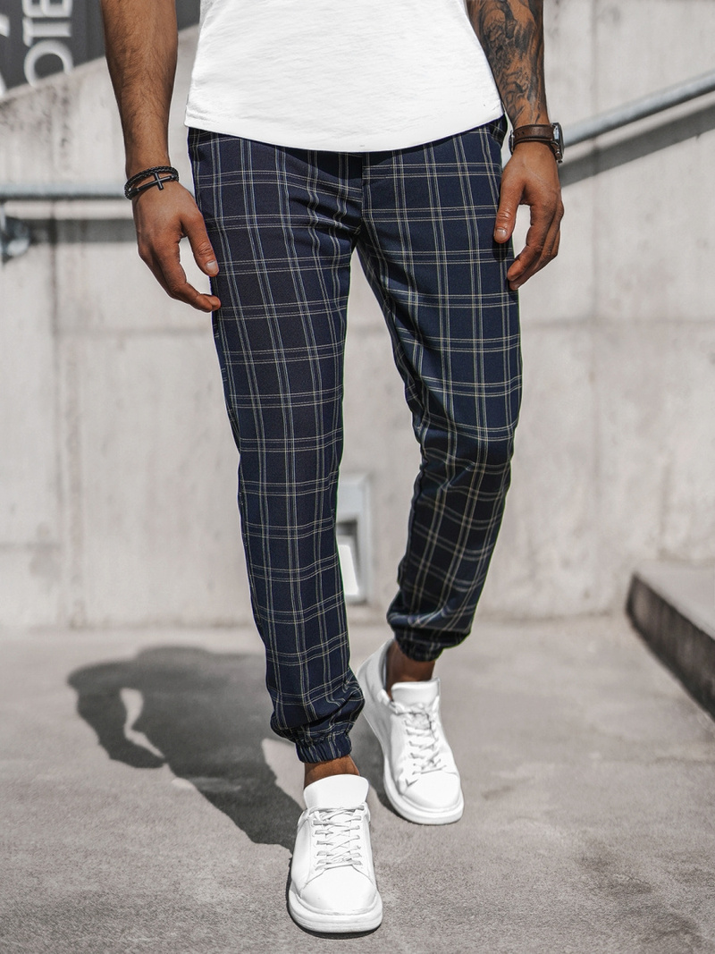 Мъжки панталони чино тъмносиньо OZONEE DJ/2288/22Z