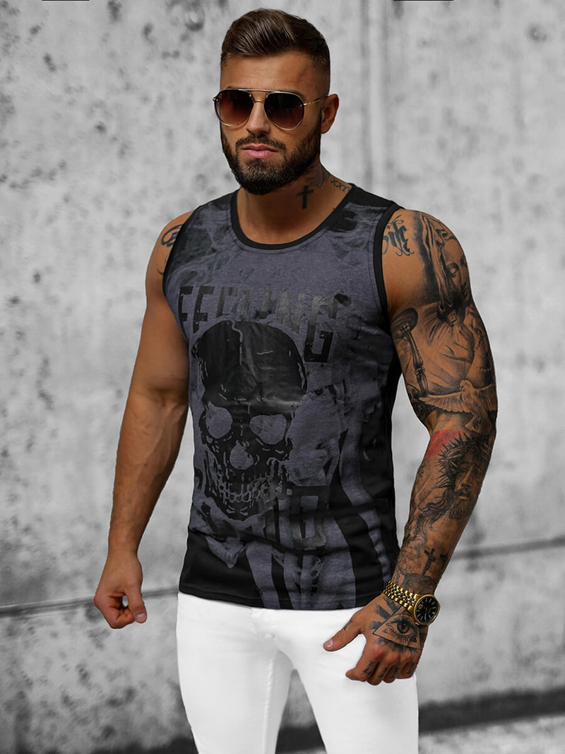 Мъжка тениска черна OZONEE O/T106/3