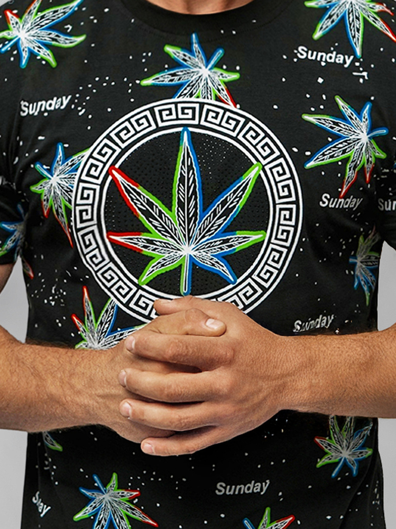 Мъжка тениска черна OZONEE O/T136/3Z