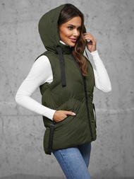 Дамска жилетка тъмнозелена OZONEE JS/5M3176/136